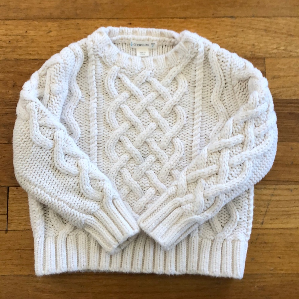 JCrew Crewcuts White Cable Knit Sweater